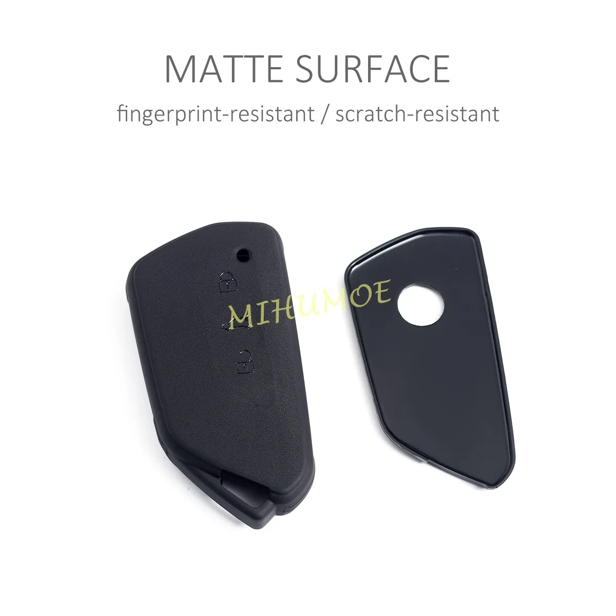 Matte Black Car Key Fob Cover Case Keychain Ring For VW Golf GTI R MK8 ID.3 ID.4 Cupra Born Formentor Seat Leon Tarraco Ateca