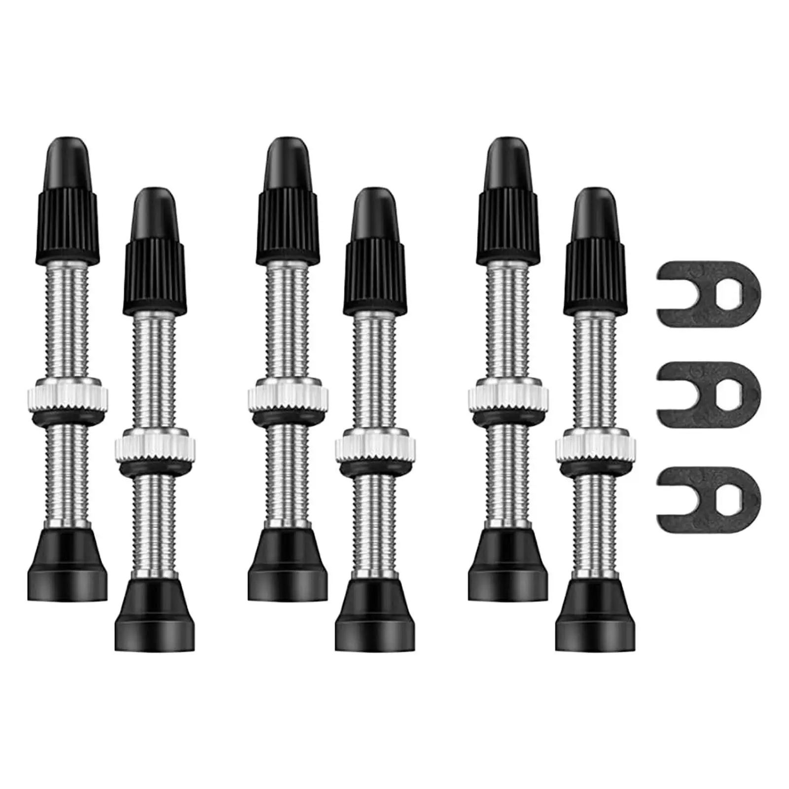 6Pcs Presta Stem Tubeless with Core Remover Tool Replacement Durable for Mountain Bicycle Cycling Repair Accessories
