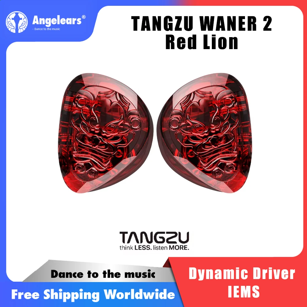 TANGZU WANER 2 Red Lion Bass Edition Écouteurs intra-auriculaires à transducteur dynamique, son de haute qualité, port confortable, écouteurs filaires