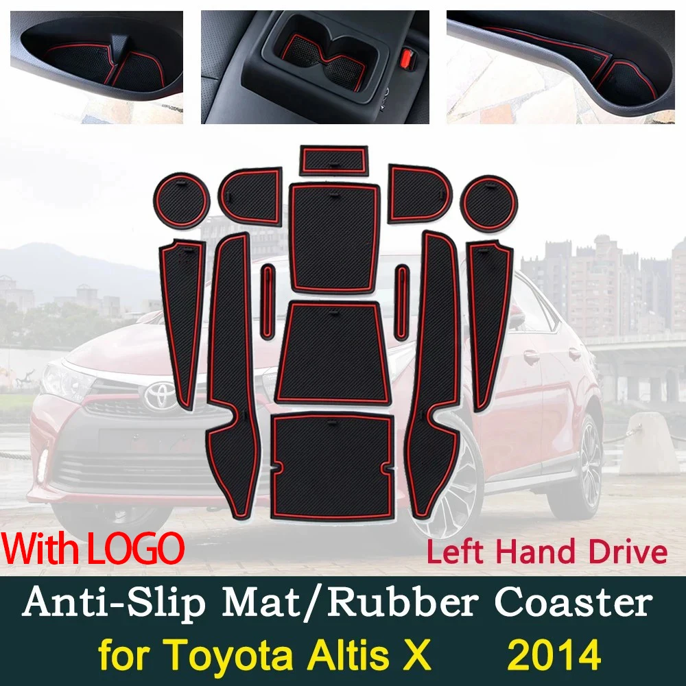 

Anti-Slip Dirty Gate Mats Cup Groove Pads for Toyota New Altis X 2014 Interior Parts Door Slot Mat Car Sticker Pad Accessories