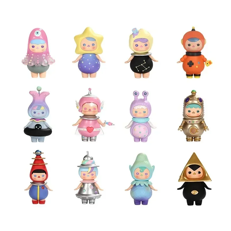 POP MART PUCKY ซีรีส์อวกาศ กล่องสุ่ม - ฟิกเกอร์อนิเมะน่ารัก ของขวัญเซอร์ไพรส์ ของตกแต่งโต๊ะทำงาน รุ่นสุ่ม ถุงสุ่ม