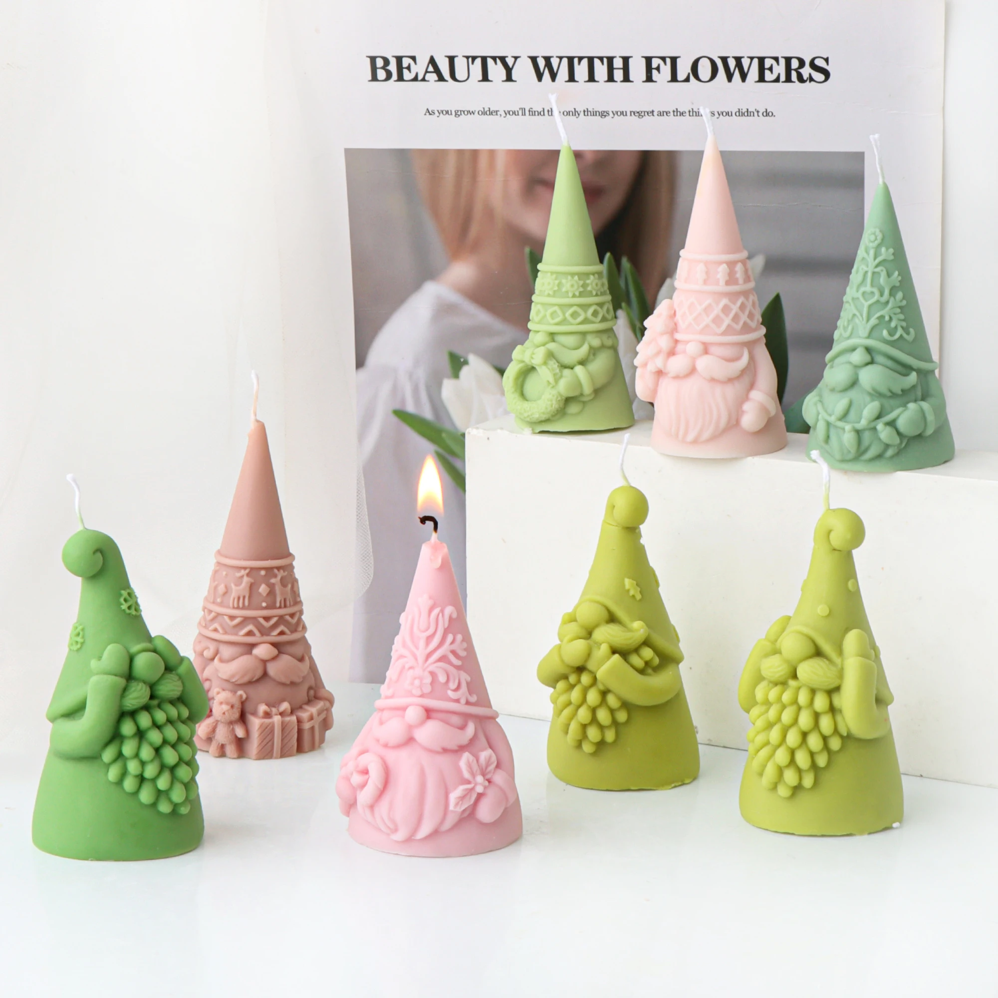 

Silicone Santa Claus candle mold, 3D faceless holiday home decoration, art crafts and sewing supplies, DIY candle making mold