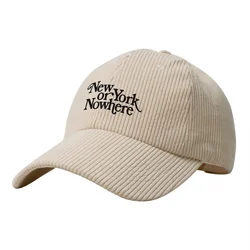 NEW YORK OR NOWHERE Corduroy Baseball Cap Hip Hop black Women's 2024 Men's