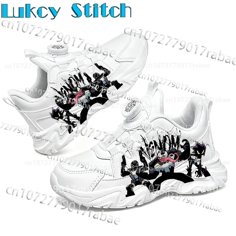 Zapatos Deportivos para Niños Venom 2026, Diseño Moderno con Botón Giratorio, Color Blanco, Regalo para Él