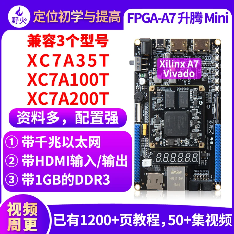 

The Mini Xilinx FPGA development board Artix-7 XC7A35T/100T/200T A7 plate