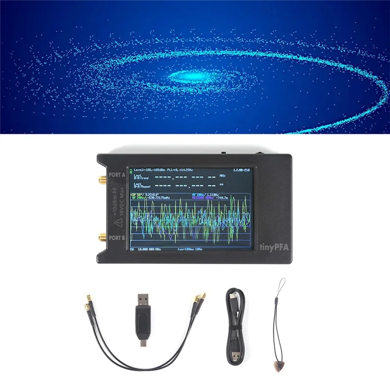 ABKI-Tinypfa Tragbarer Phasenfrequenzanalysator-Tester 1M -290 MHz + 4-Zoll-Touch-LCD + Batterie und Box-Unterstützung Timelab Einfache Installation