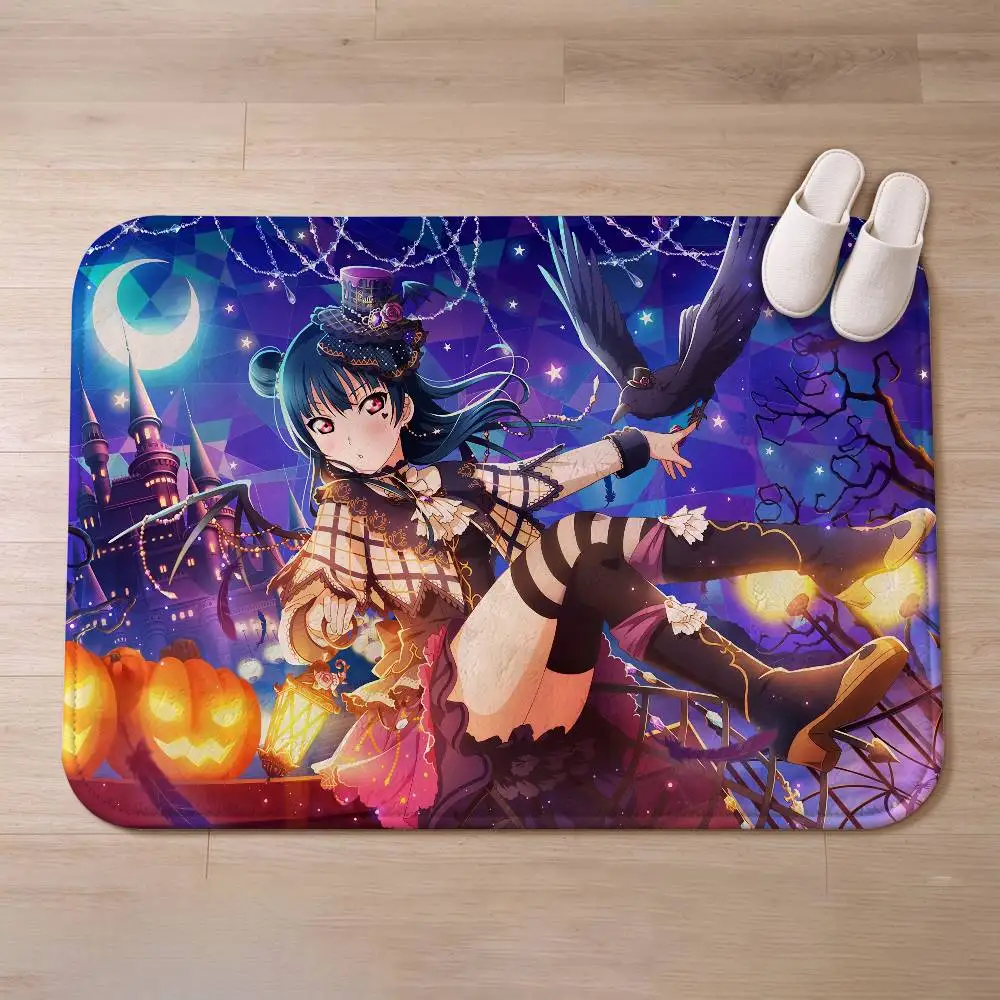 LoveL Yohane Official Art Home Decor Short Plush Floor Mat, Non-Slip & Easy to Clean for Multi Doorways
