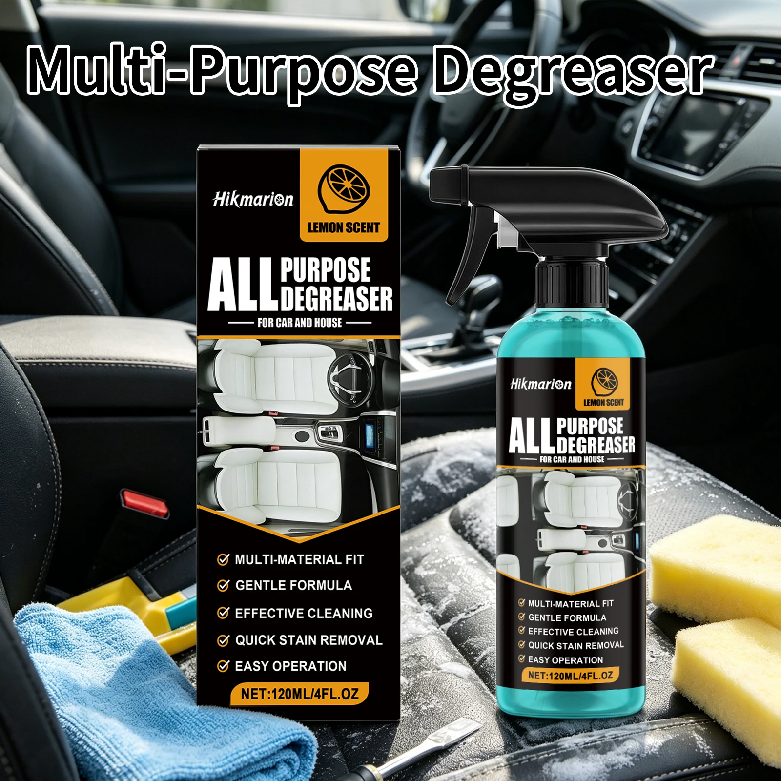 Multi Purpose Degreaser Powerful Oil Removal Eliminate Stubborn Grease Cleanse Dirt Safty Fast-Acting Car Household Degreaser