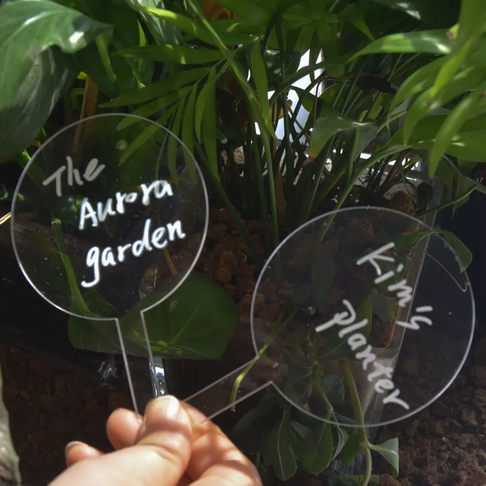 

12Pcs Garden Plant Markers Acrylic Reusable Writable Plant Label Tags for Nursery Pots Greenhouse Garden Supplies