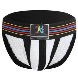 Sexy Heren Ondergoed Slips Regenboog Patroon Patchwork Slipje Mode Ademend Gezellige Onderbroek Cuecas Calzoncillos