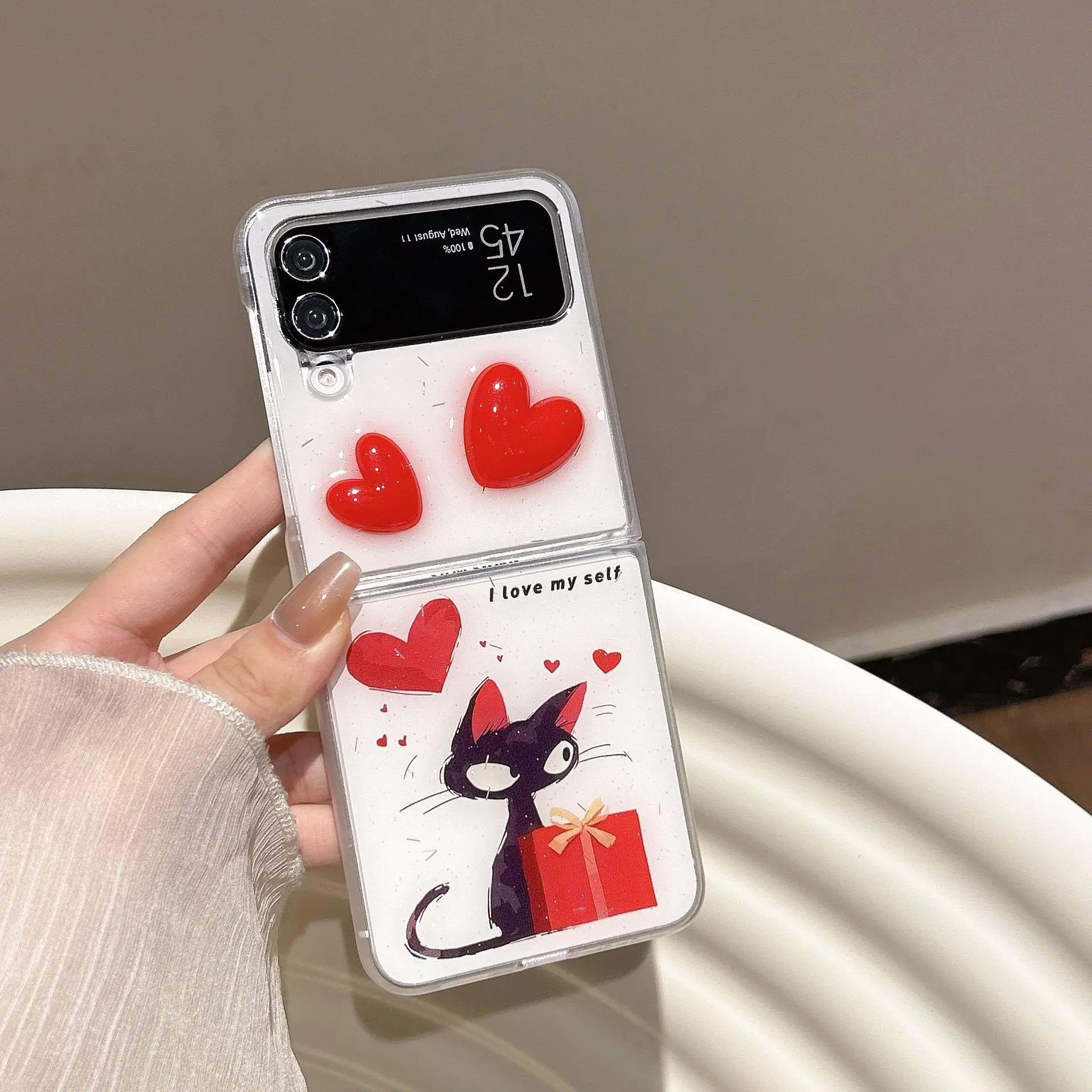 삼성 갤럭시 Z 플립 7 6 5 4용 810A33 폰 케이스, Z플립5 Z플립6 Z플립7 보호 백 커버 케이스 쉘