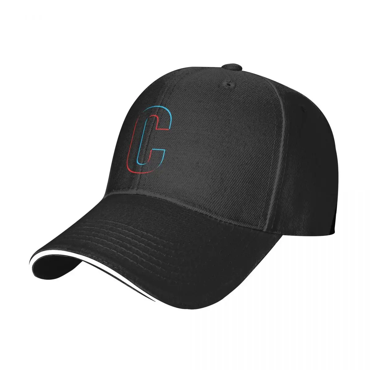 Black letter C with red and blue lines Baseball Cap Snap Back Hat Golf Vintage Men's Women's