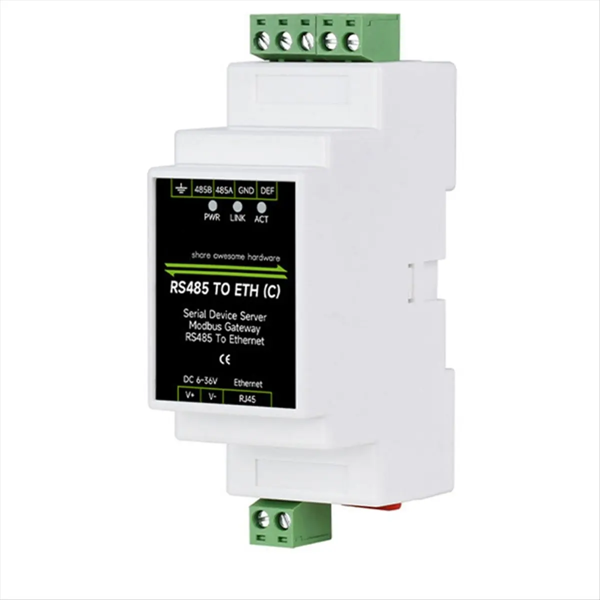 A26Z Industrial Isolated RS485 to ETH (C) RJ45 Converter Wall/Rail-Mount for Modbus for Reliable Data Communication