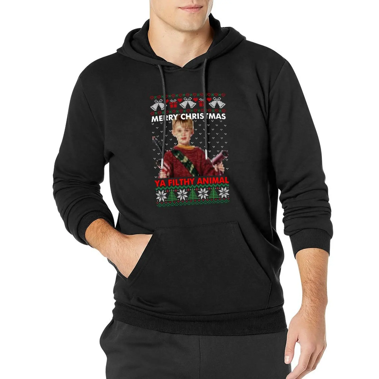 kevin merry christmas ya filthy animal knitted Pullover Hoodie men wear blouse tracksuit men