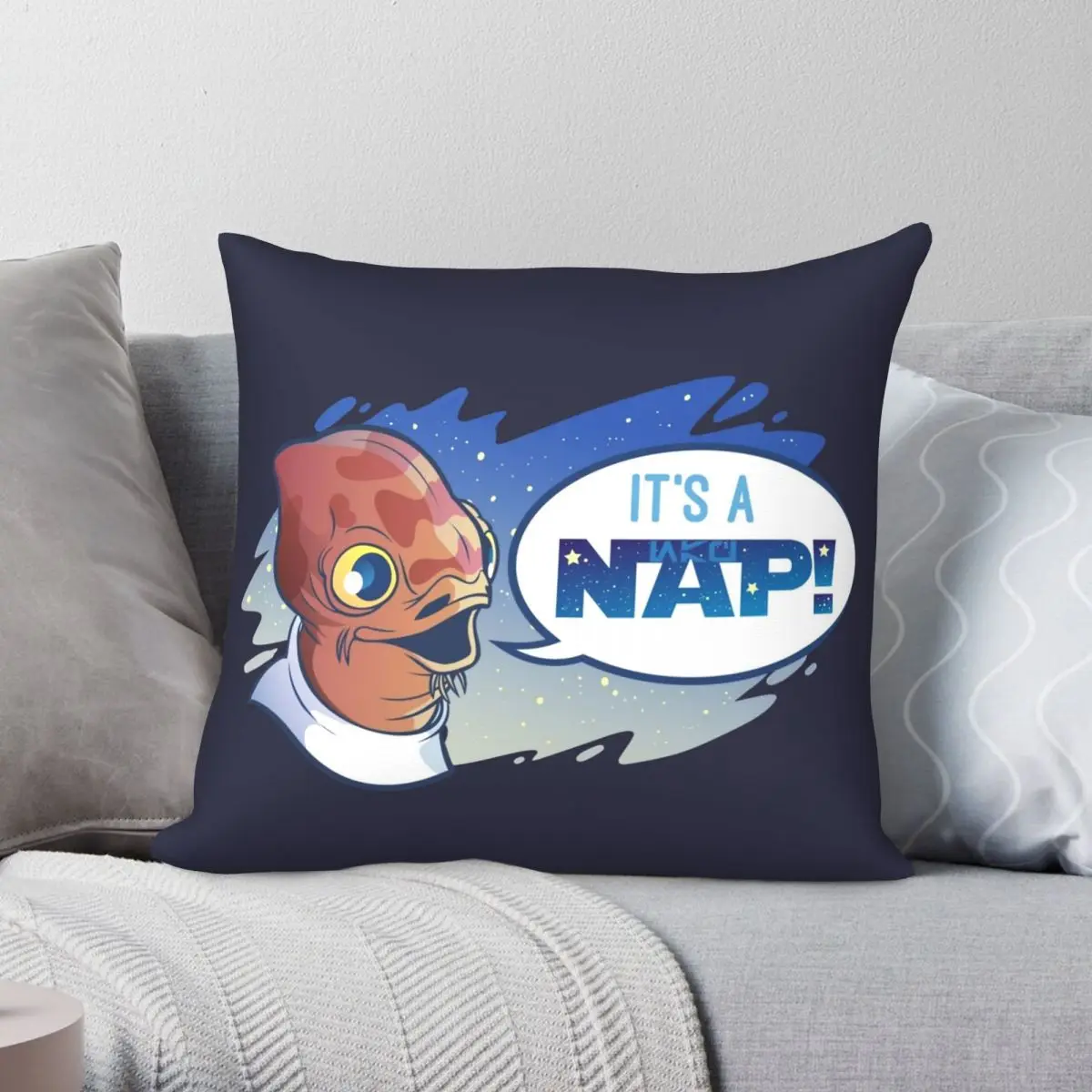 

Admiral Ackbar It's A Nap Square Pillowcase Polyester Linen Velvet Creative Zip Decor Pillow Case Home Cushion Case 45x45