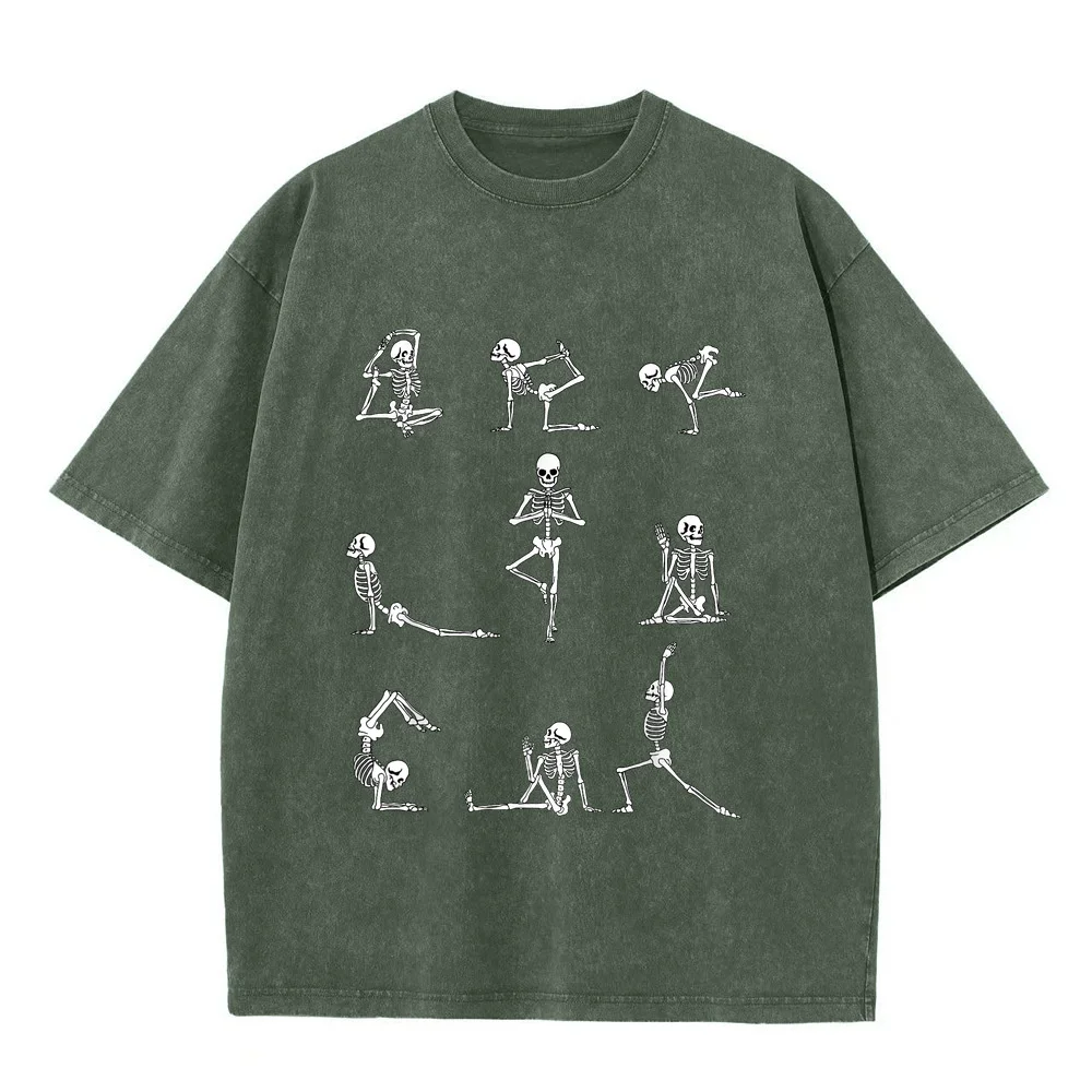 Yoga Skeleton For A Fan T-Shirt Men Custom Tee Shirt Uomo Firmate Printed XL Size Birthday Unisex Graphic Casual Funny Tshirt