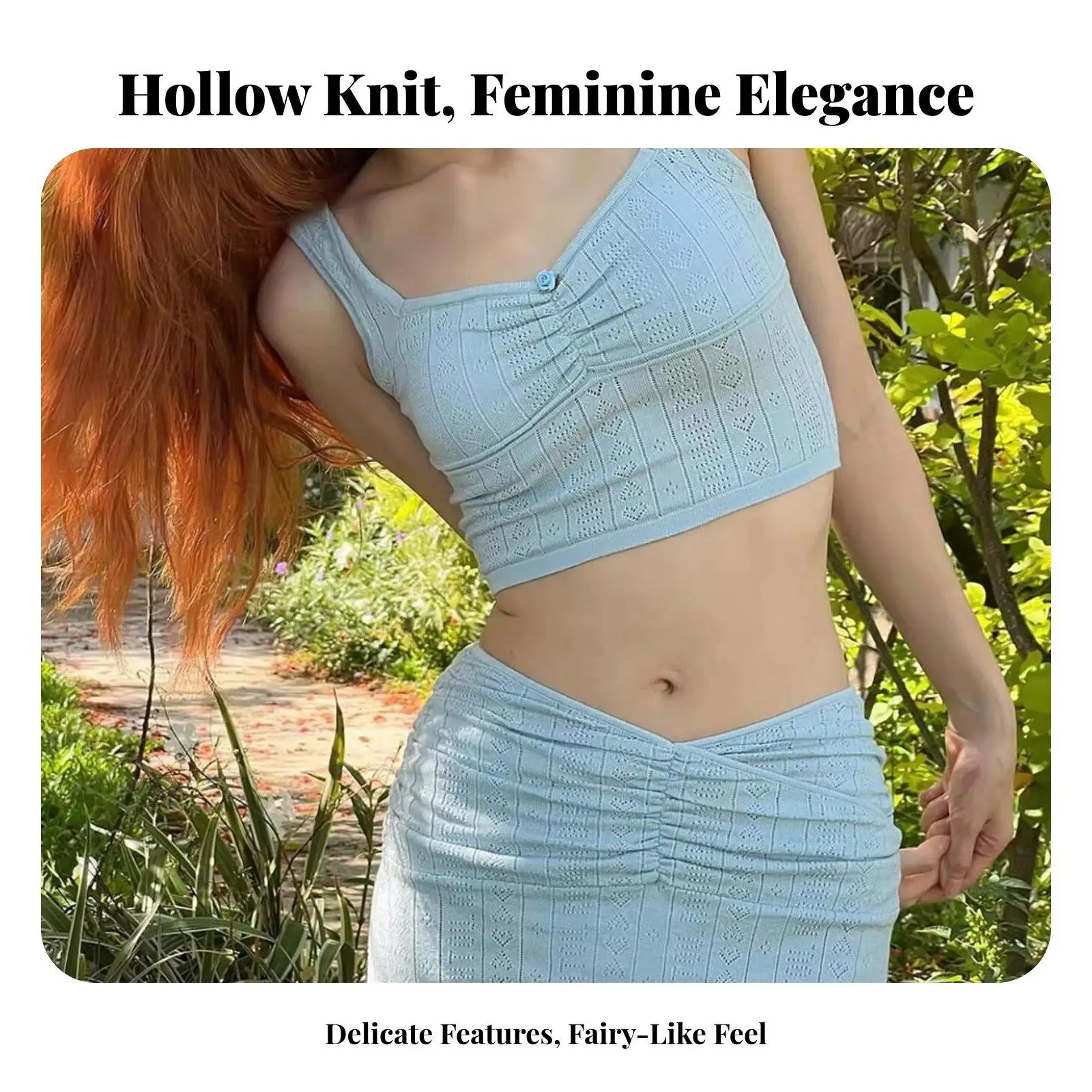 Fairy Knit Set, Hollow openwork, Sweet design, navy or lavender, holiday