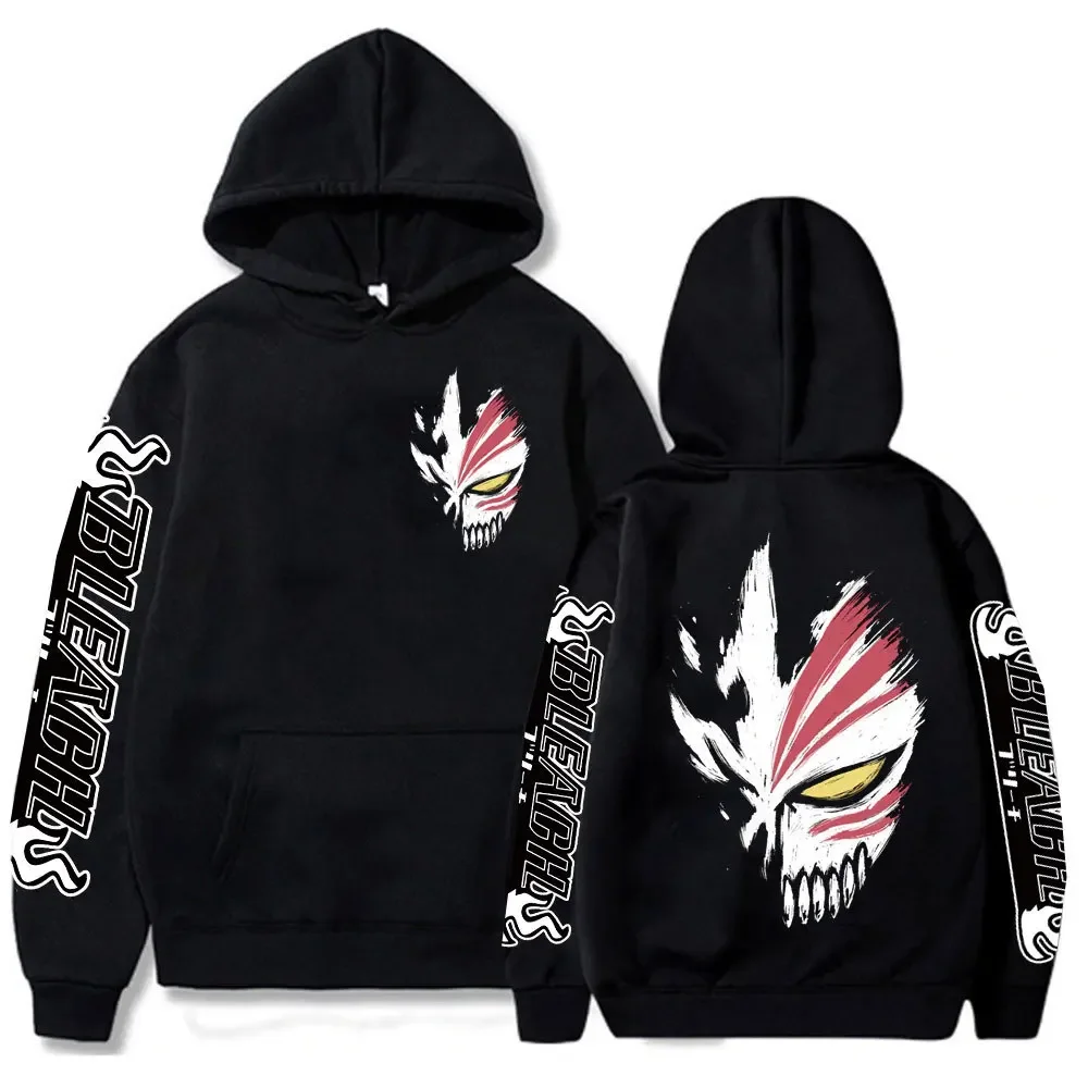 Bleach Anime Zaraki Kenpachi Print Hooded  Prevalent Hoodies Autumn Fleece Casual Loose Streetwear Harajuku Unisex Sweatshirt