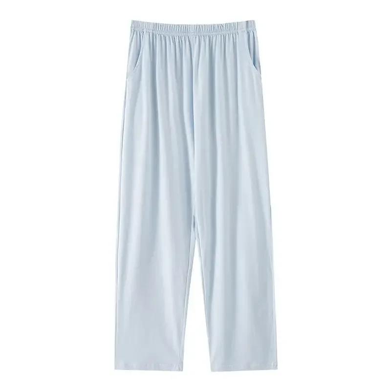 Long Pants Summertime  Fallow All-match Simple Solid Color Can Be Worn Outside Home Pants Spring Pure Cotton Pajama Pants Female