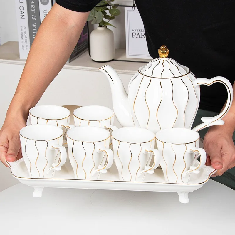 

Ceramic Water Set, High-end Household Living Room, Hospitality Water Cup, High-value New Home Gift, Gift Box.