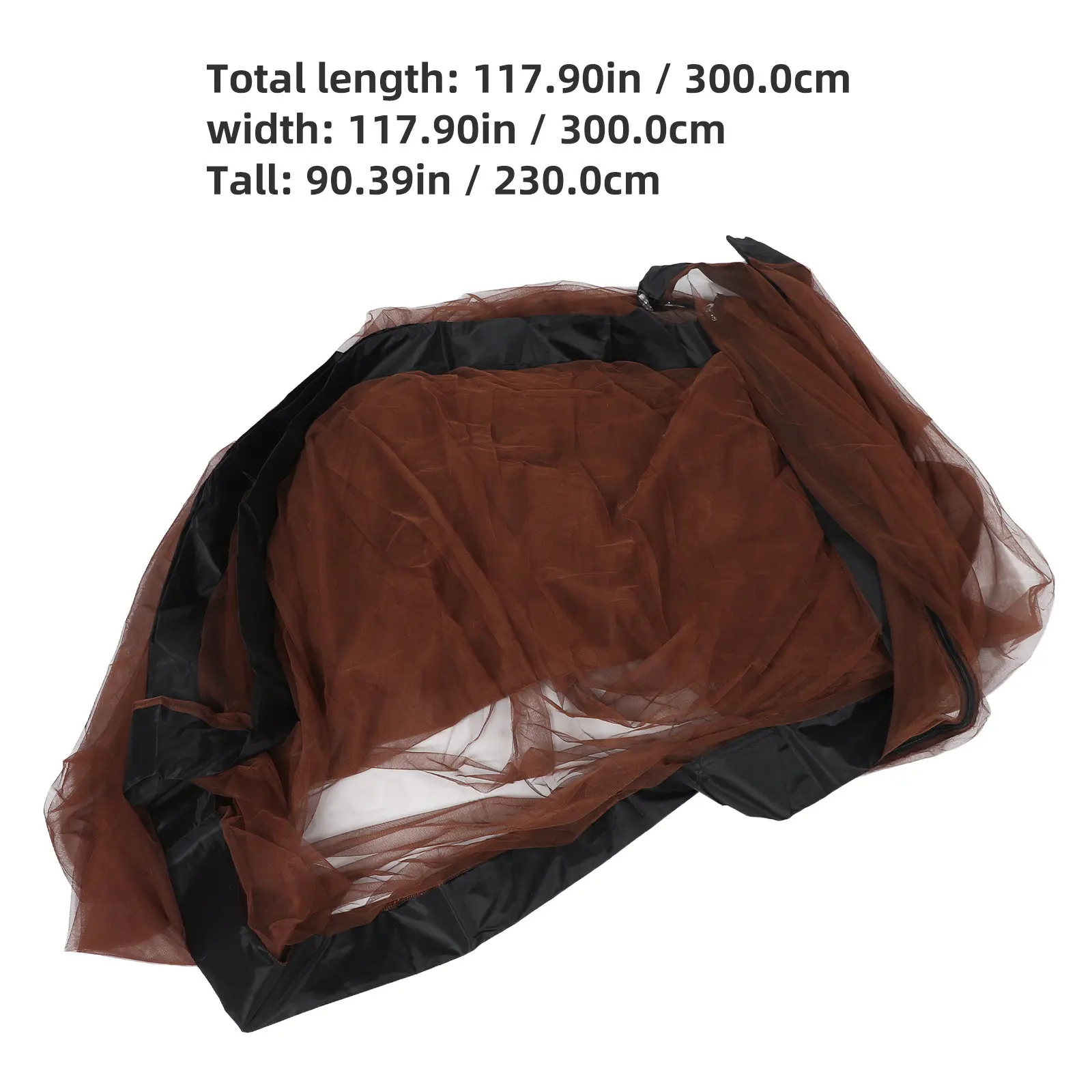 Umbrella Mosquito Net for Patio Universal Mesh Cover with Zipper Door Outdoor Bug Screen Net for Camping Garden Sunshade Parasol