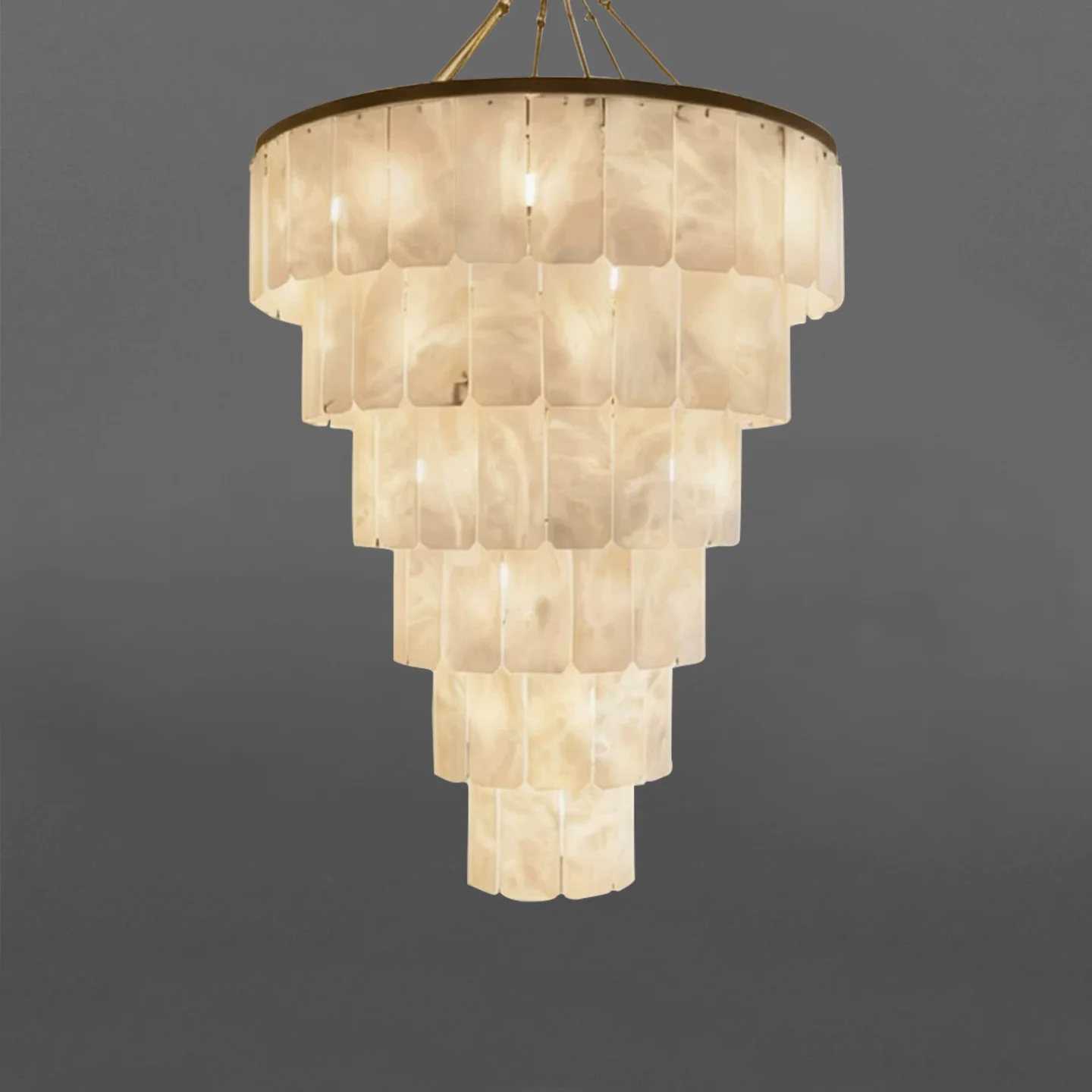 Nordic Designer Living Room Natural Marble Pendant Lights Contemporary Simple Hotel Hall Alabaster Hanging Pendant Light
