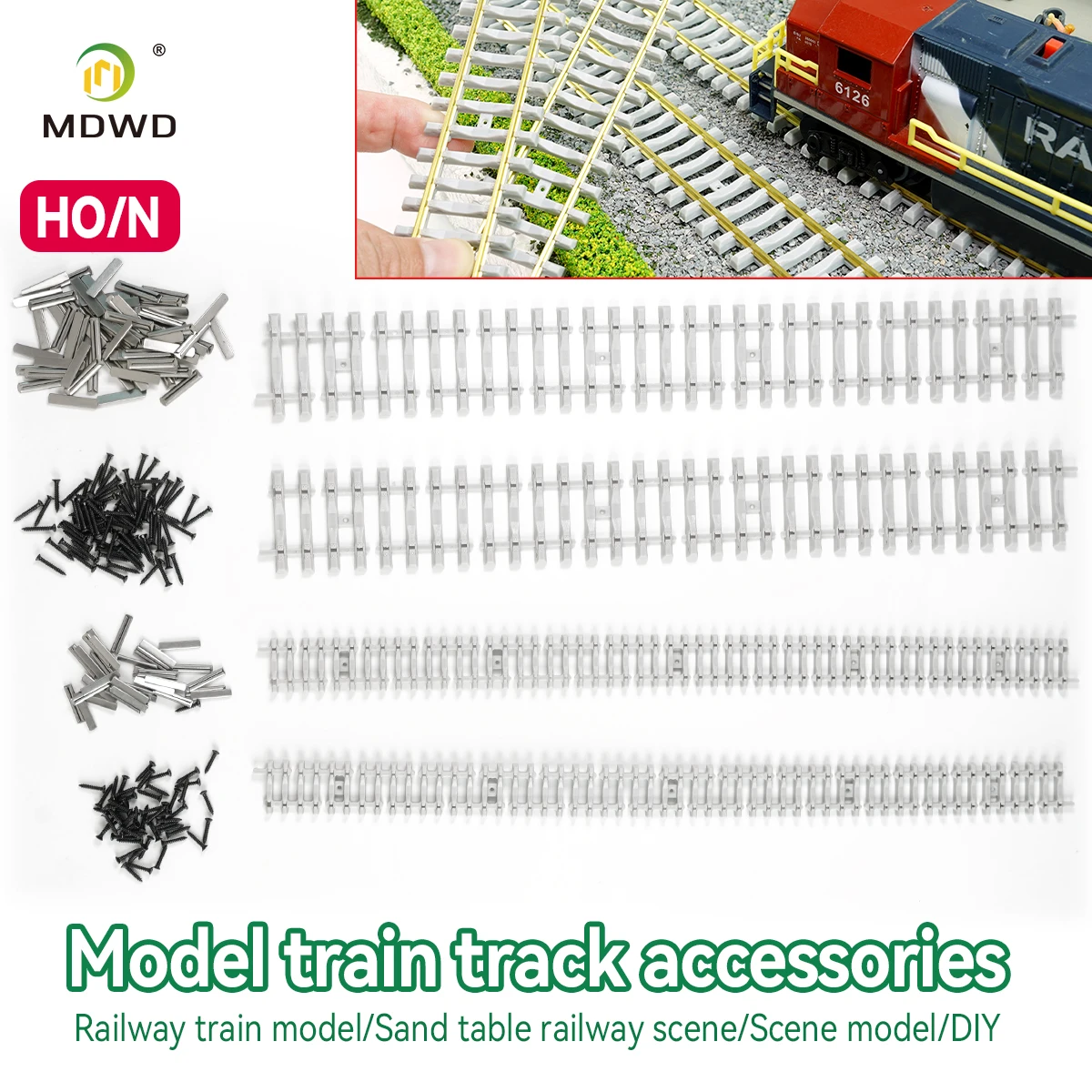 MDWD Metal HO N Scale Train Track Connection Plate Screws Fix The Track Accessories