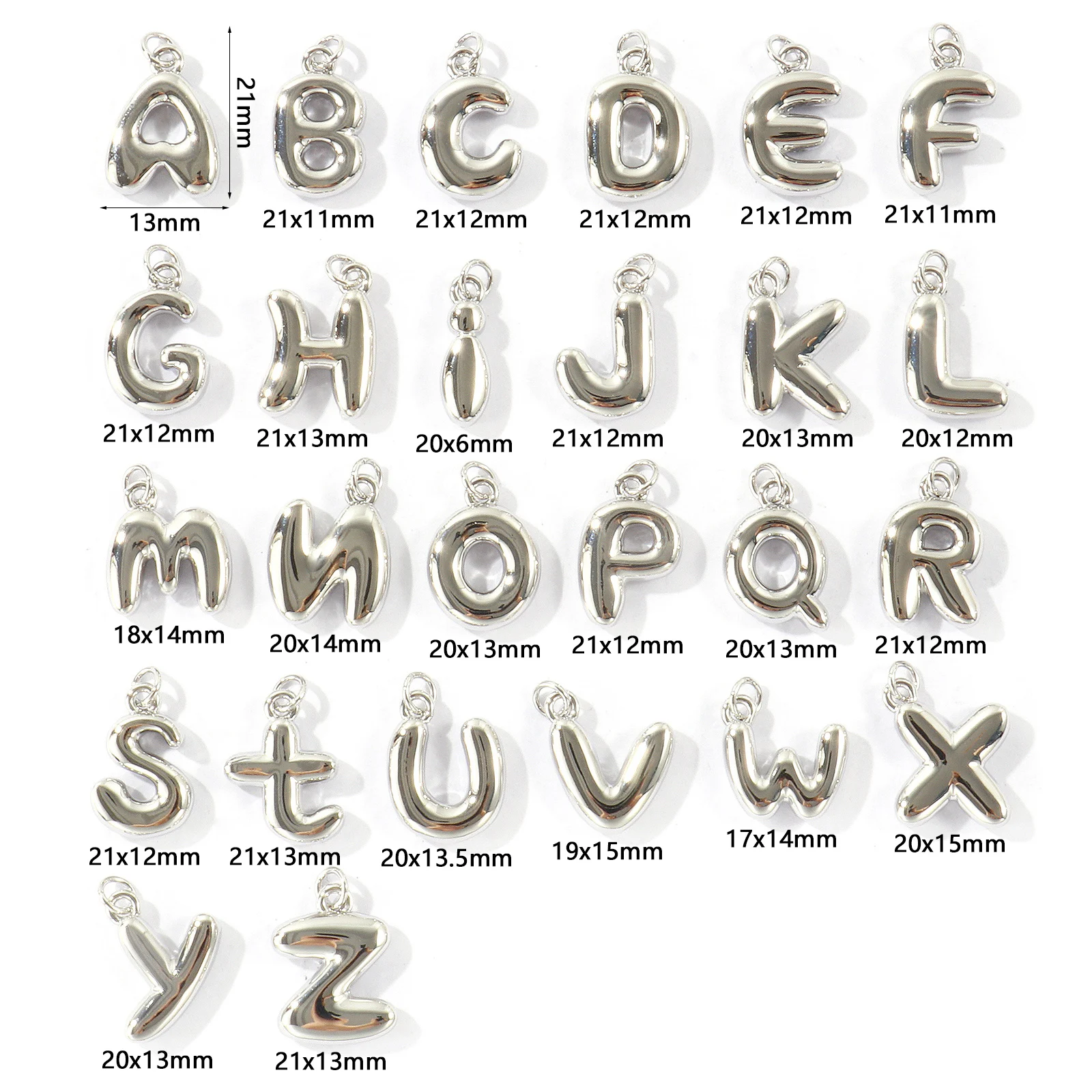 1Pc Puffy Bubble Capital Alphabet Initial 
