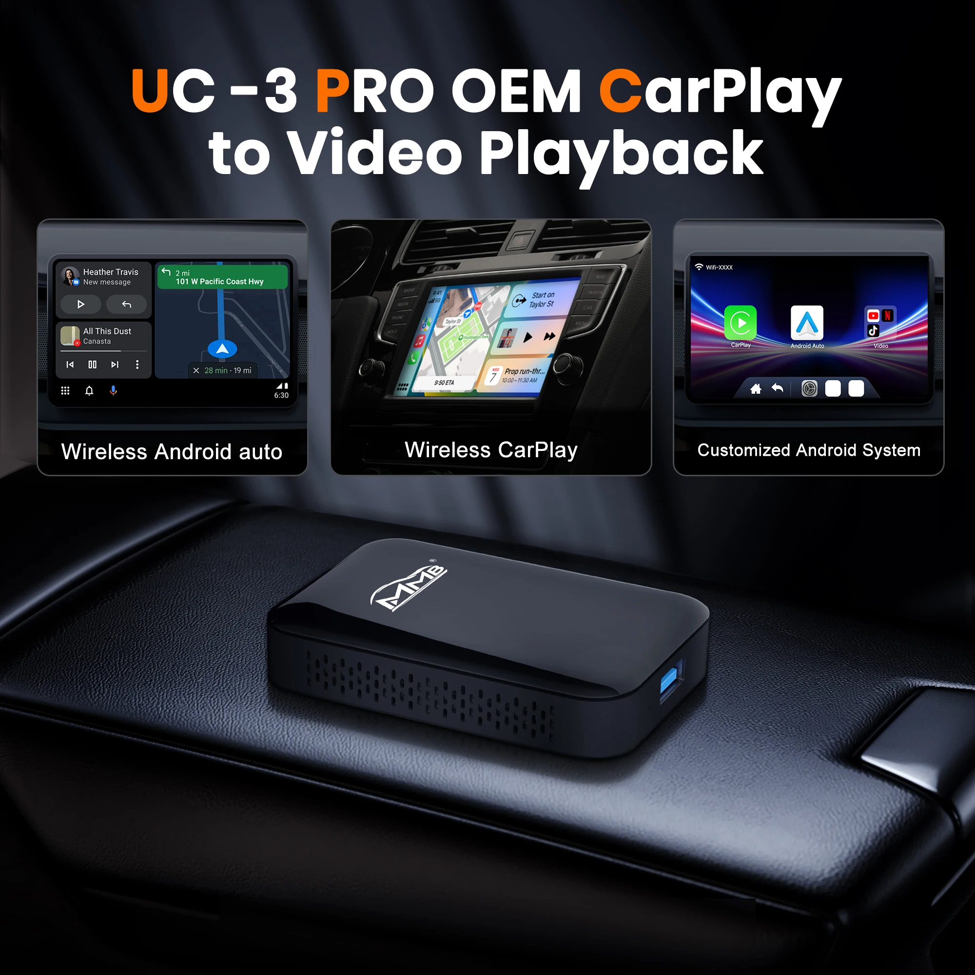 AI-Powered Ultra-Low Latency Wireless CarPlay Adapter High Performance Vehicle Connector for Android TV Box Smart Displays