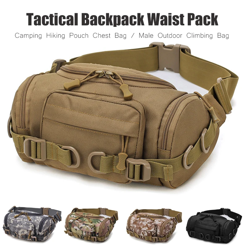 Bag for Fishing Cycling Camping Military Waist Bag Tactical Fanny Pack Adjustable Strap Waterproof Sport Bag Mobile Phone Wallet