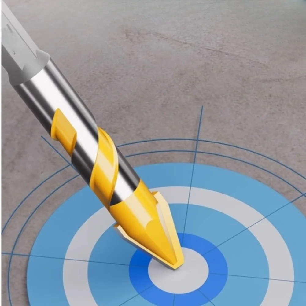 /Eccentric /Carbide /Alloy Drill Bit Set For For Tile Dry Drilling High Hardness Triangle Head With Wide Chip Removal Grooves Po