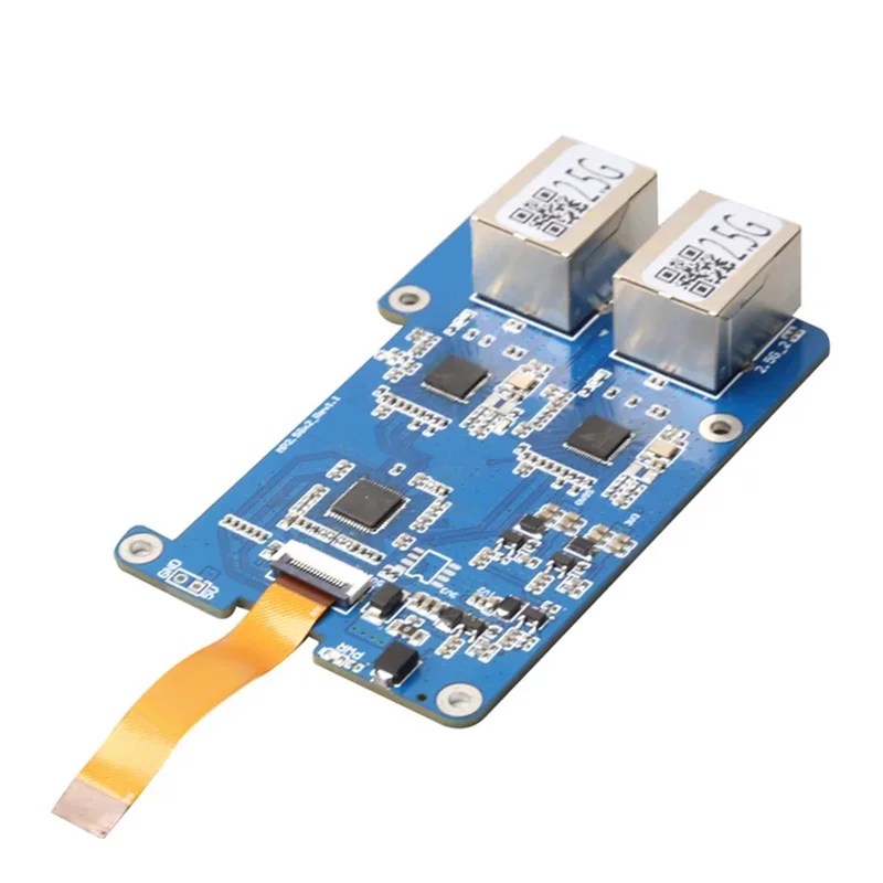 MP2.5GD لـ Rasbperry Pi 5 PCIE إلى Dual 2.5G Ethernet HAT RTL8125 لوح تمديد أزرق PCB يدعم نظام التشغيل Rpi وUbuntu #1