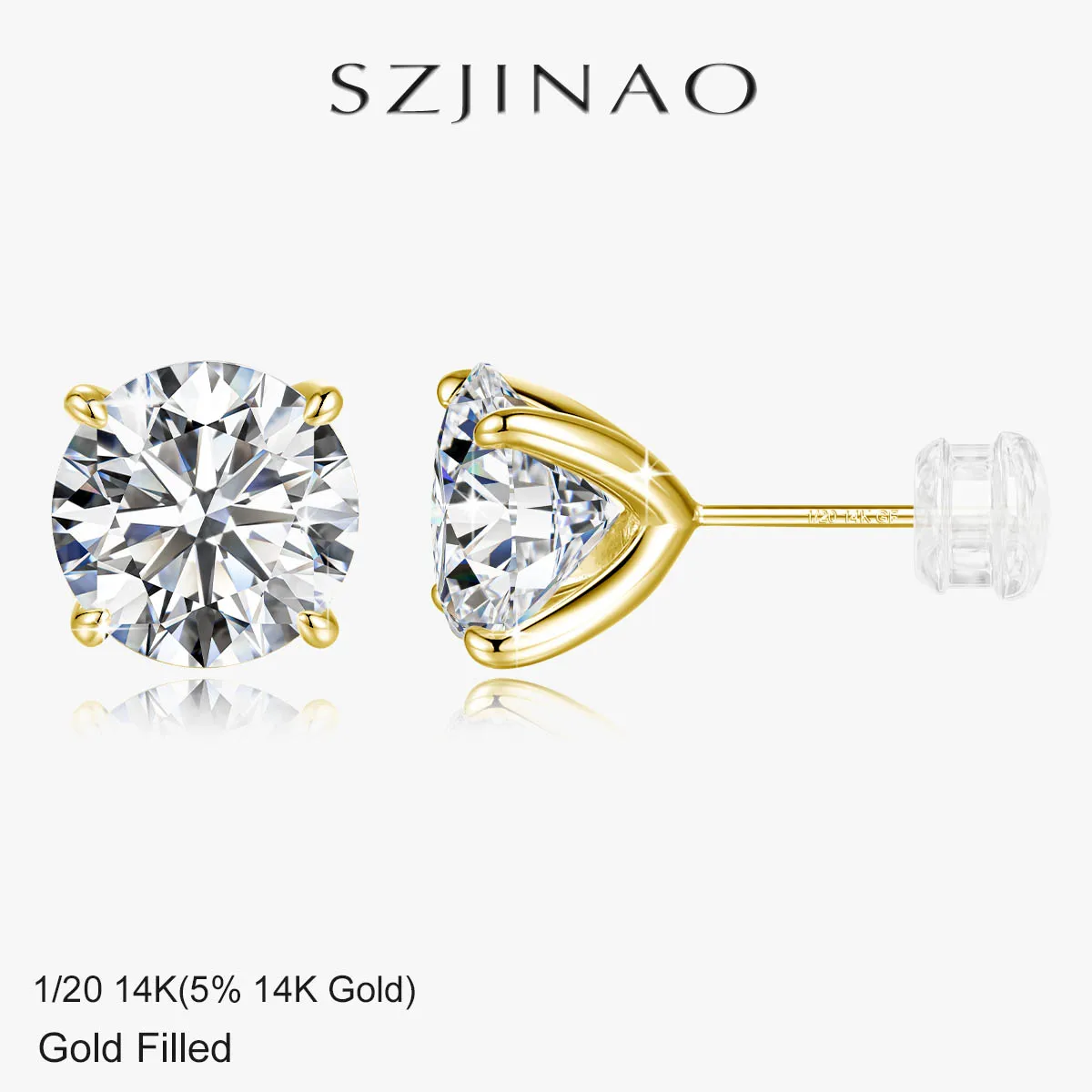 جودة 14K الذهب معبأ مويسانيتي وأقراط 0.2-3CT GRA قطع رائعة للنساء رجل المشاركة الزفاف المتانة مجوهرات