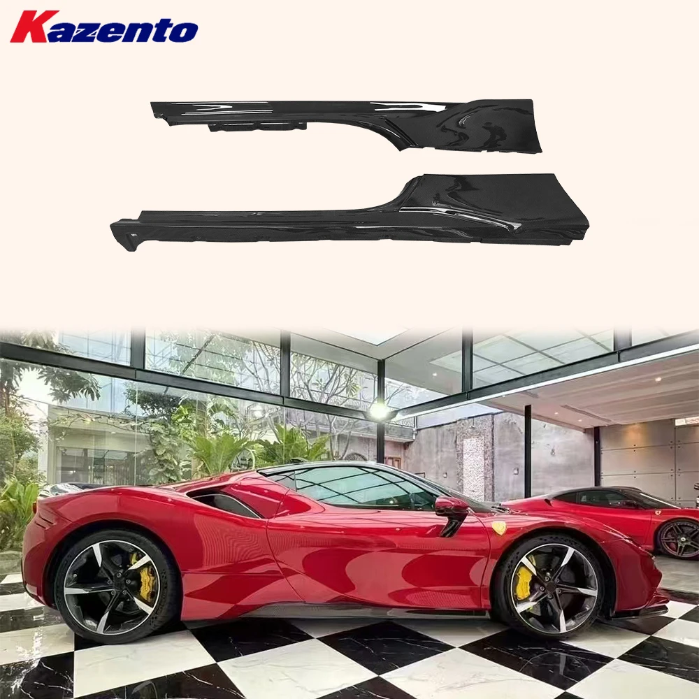 

Для Ferrari SF90 Spider 2020-2024 3K простые карбоновые OE боковые юбки, пара удлинителей