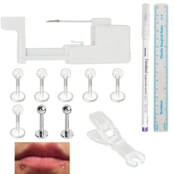 1PC Disposable Sterilized Safety Use Professional Piercing Tool Kit: Navel, Tongue, Eyebrow, Lip Nail Piercing Gun