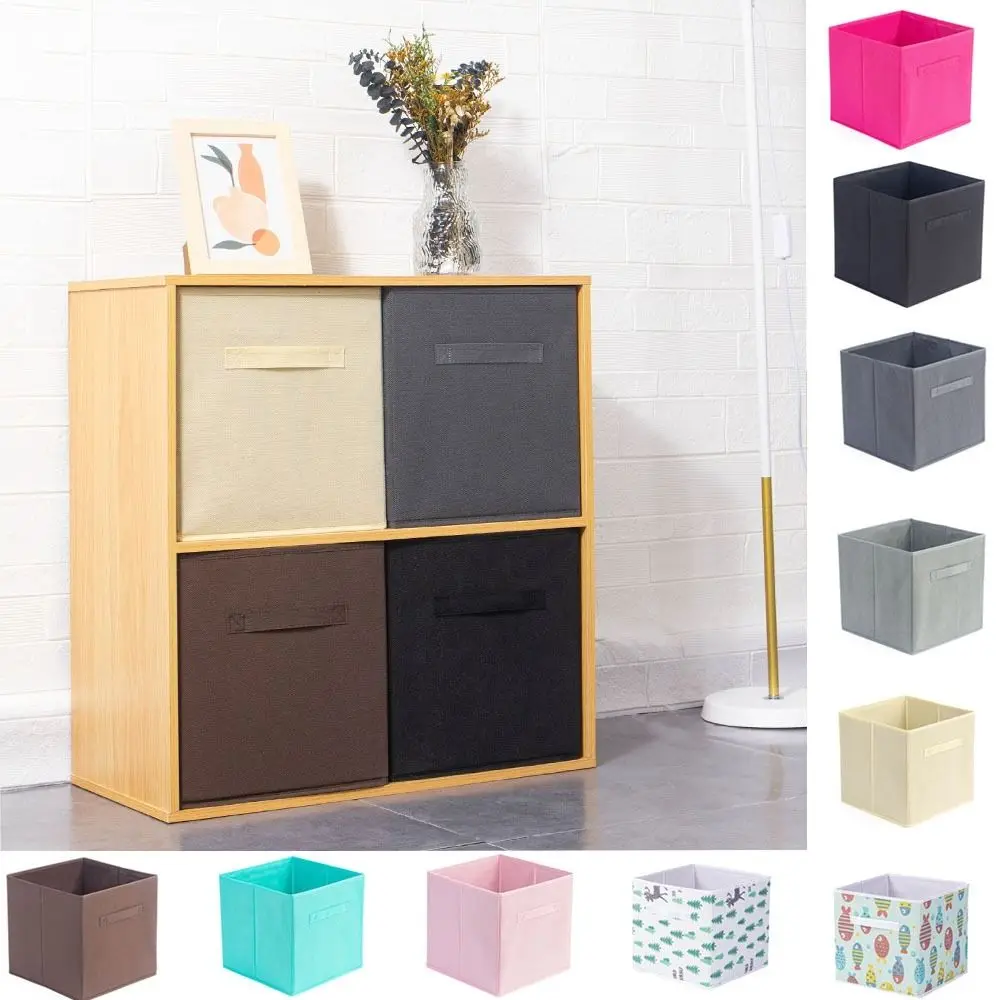 Non Woven Fabric Cube Storage Box Foldable Large Capacity Cabinet Drawer Organizer without Lid Underwear Storage Box Nursery