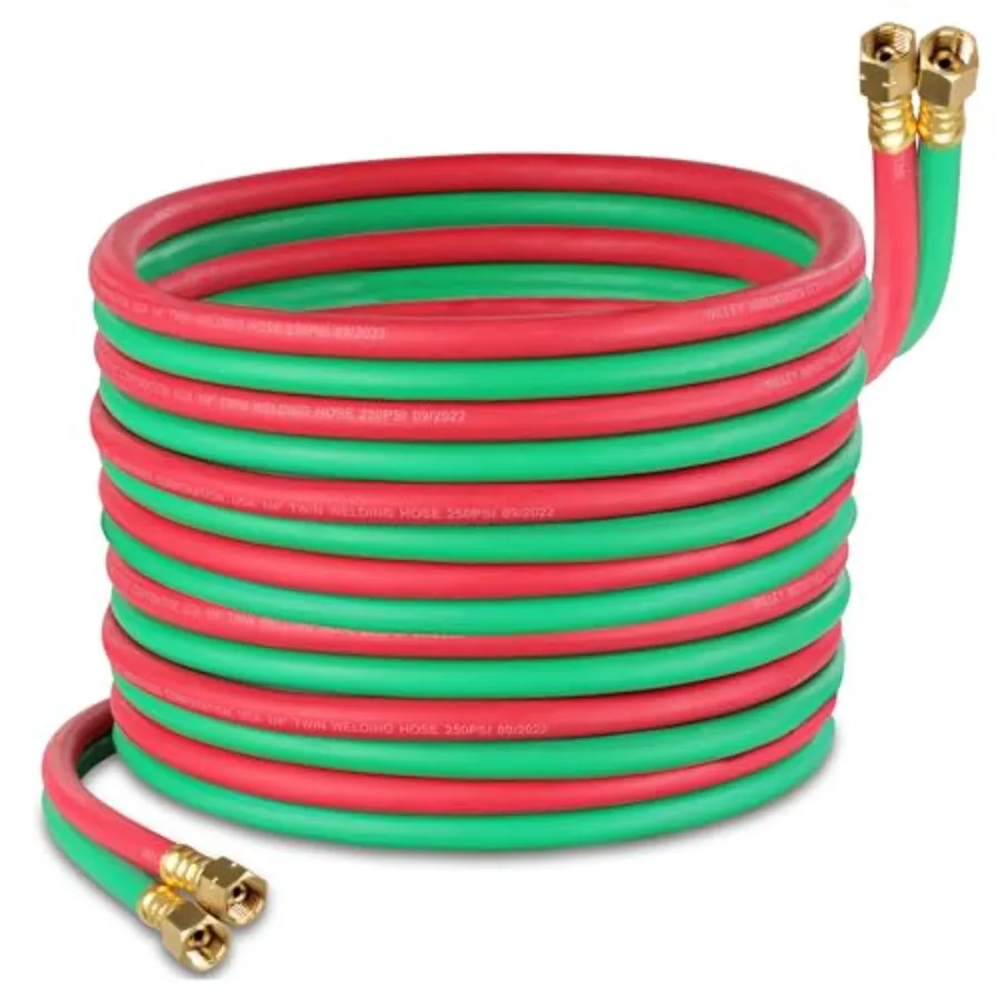 

Oxy Acetylene Hose x 1/4 Inch - B Fitting Twin Cutting Torch Hose for Welding