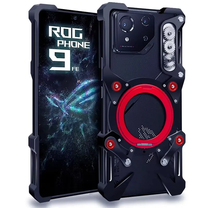 

Magnetic Rimless 360 Shockproof For ASUS ROG Phone 9 FE ROG 9 Pro ROG 9 rotating Stand Bumper Case Armor Metal Case Cover