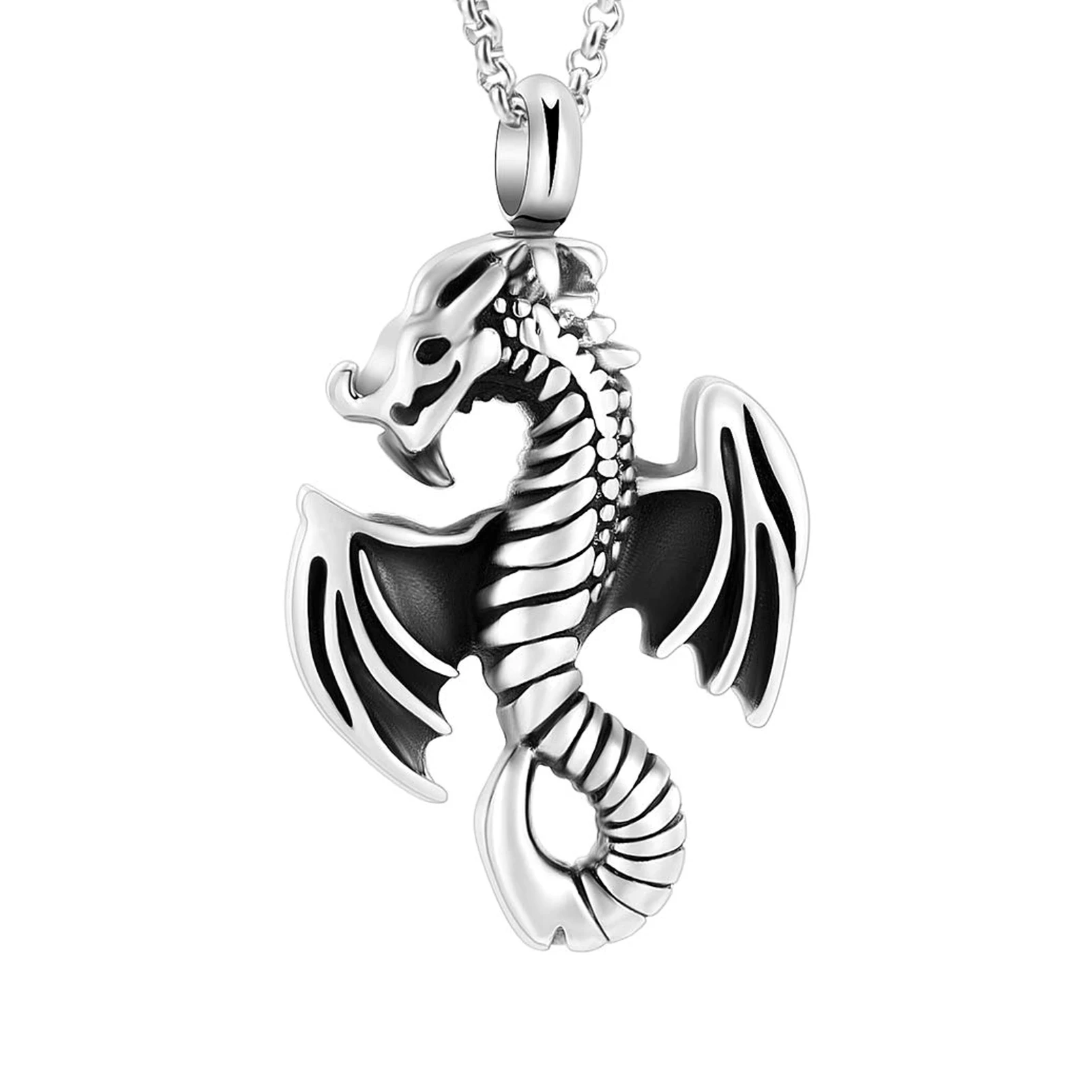 Trendy Flying Dragon Cremation Jewelry Ashes Pendant Keepsake Memorial Urn Necklace for Ashes Funeral Jewelry for Men for Women