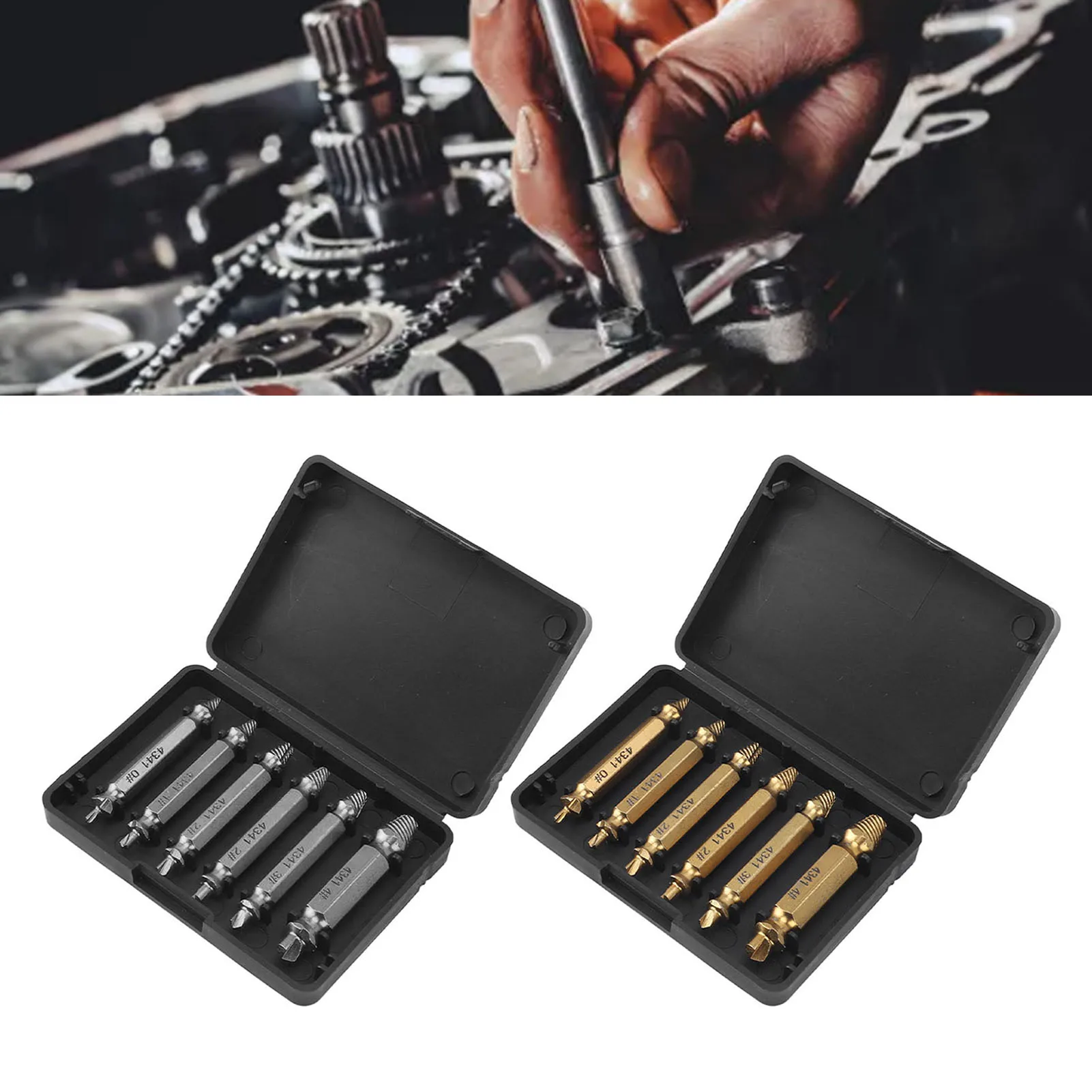 Damaged Screw Extractor Set Broken Stripped Remover Screws Removal Tool HSS Nuts Bolts Drill Bit Tools