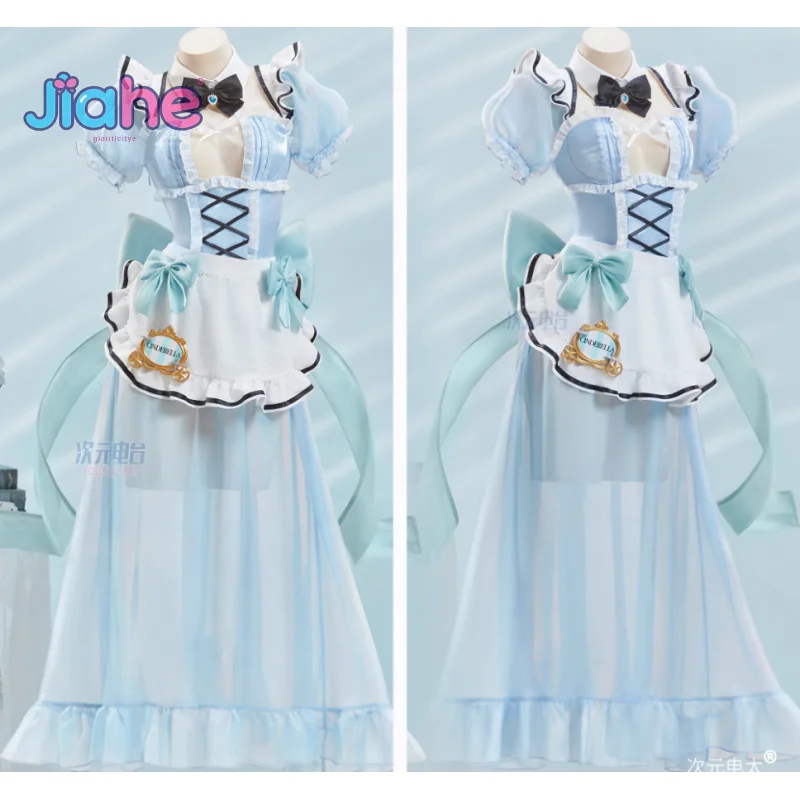 Disfraz de diosa de la victoria: Nikke Cenicienta, uniforme de Lolita dulce para mujer, conjunto de accesorios, nuevo vestido de sirvienta para Halloween