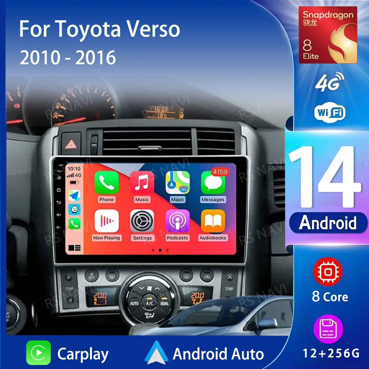 

Android 14 Car radio Navigation Multimedia Player For Toyota Verso 2010 2011 2012 2013 2014 2015 2016 Carplay Auto Stereo video