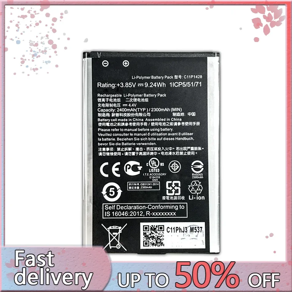 Replacement Phone C11P1428 2400Mah For Asus Zenfone 2 ZE500KL ZE500KG Z00ED Zenfone2 Laser 5