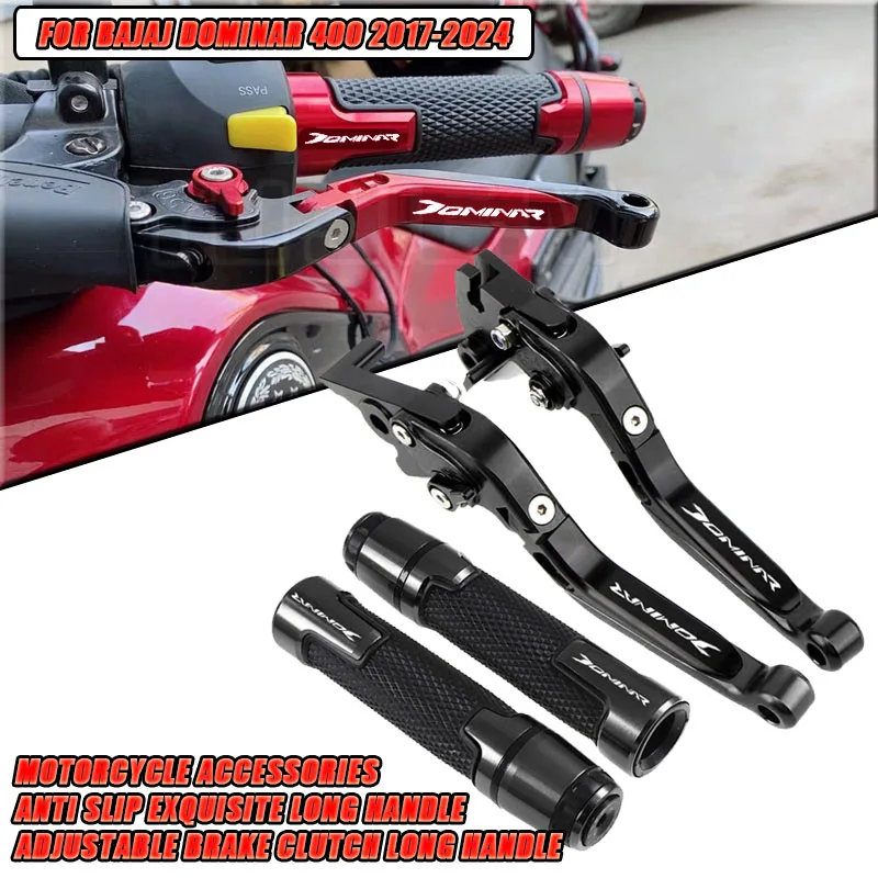 For Bajaj Dominar 400 2017 2018 2019-2024 Motorcycle Folding Extendable Brake Clutch Levers Handbar End Grips,Anti slip handle