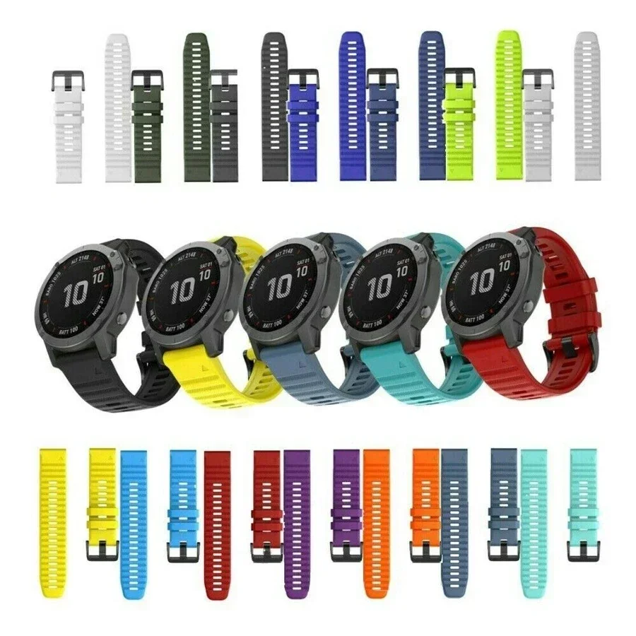 22 26 مللي متر سيليكون حزام ساعة ذكية ل Garmin Fenix 6 6S 6X 7X 7 Pro 5 5X 5S 3HR 955 الإفراج السريع حزام Fenix7X Fenix7 معصمه