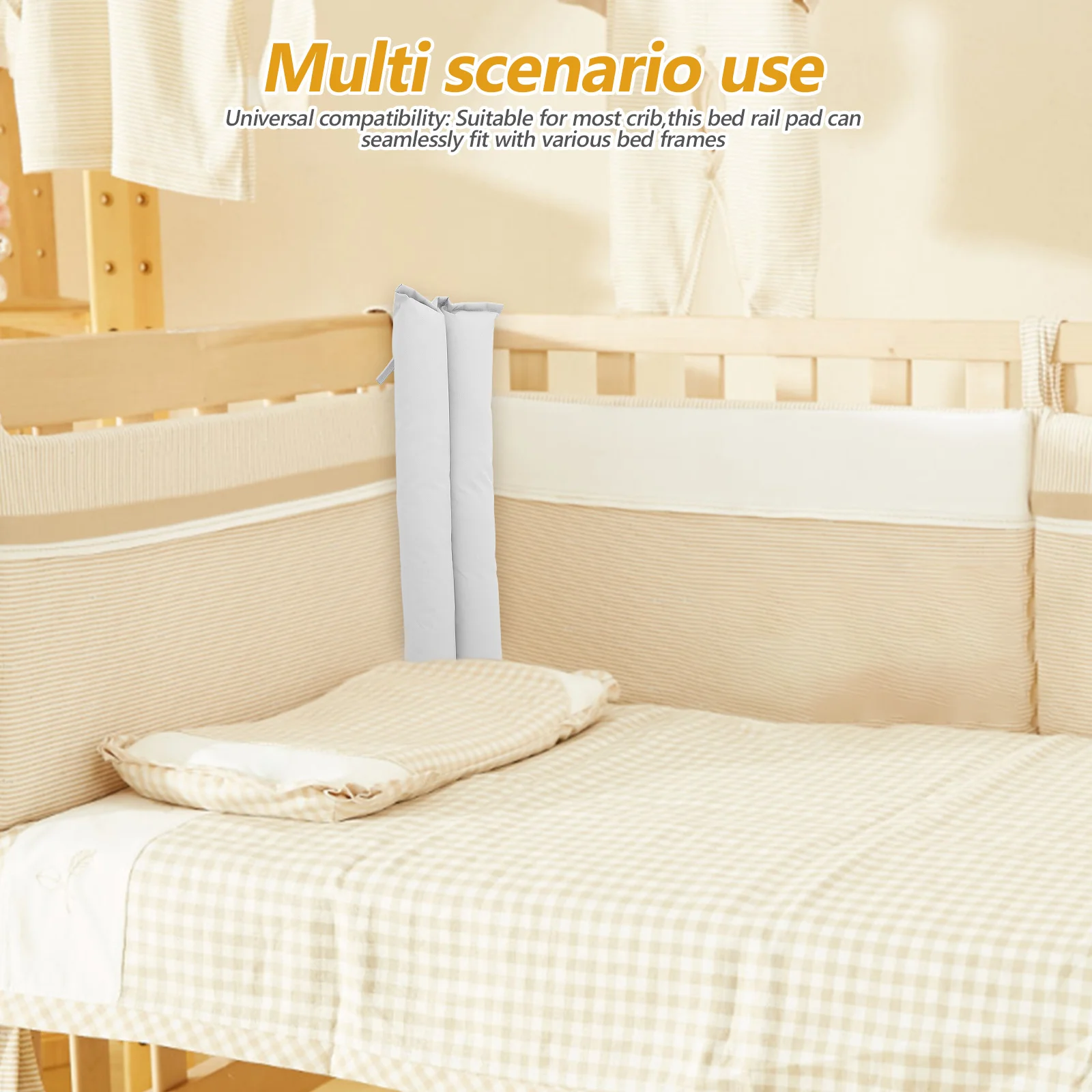 2Pcs Baby Bett Schutz Schiene Faltbare Anti-Kollision Krippe Polsterung Kleinkind Nacht Schutz Gepolsterte Sicherheit Schiene Baby Bett schützen