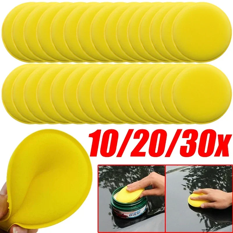 Car Round High Density Waxing Polish Foam Sponges Car Waxing Polishing Pad Auto Cleaning Auto Detailing Tools Cars Accessories