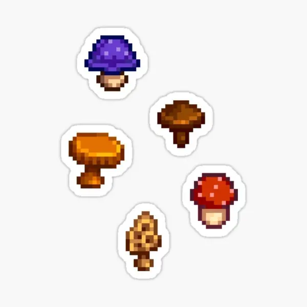 Stardew Valley Shrooms Set  10PCS Stickers for Bumper Home Living Room Room Decor  Kid Print Window Laptop Cute Luggage Car