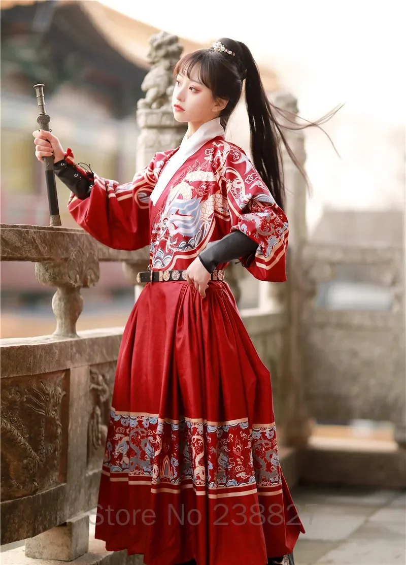 WATER Original Royal Guards Flying Fish Suit Embroidered Chinese Cool Hanfu Women's Men's Belt Ming Python Robe Xiuchundao