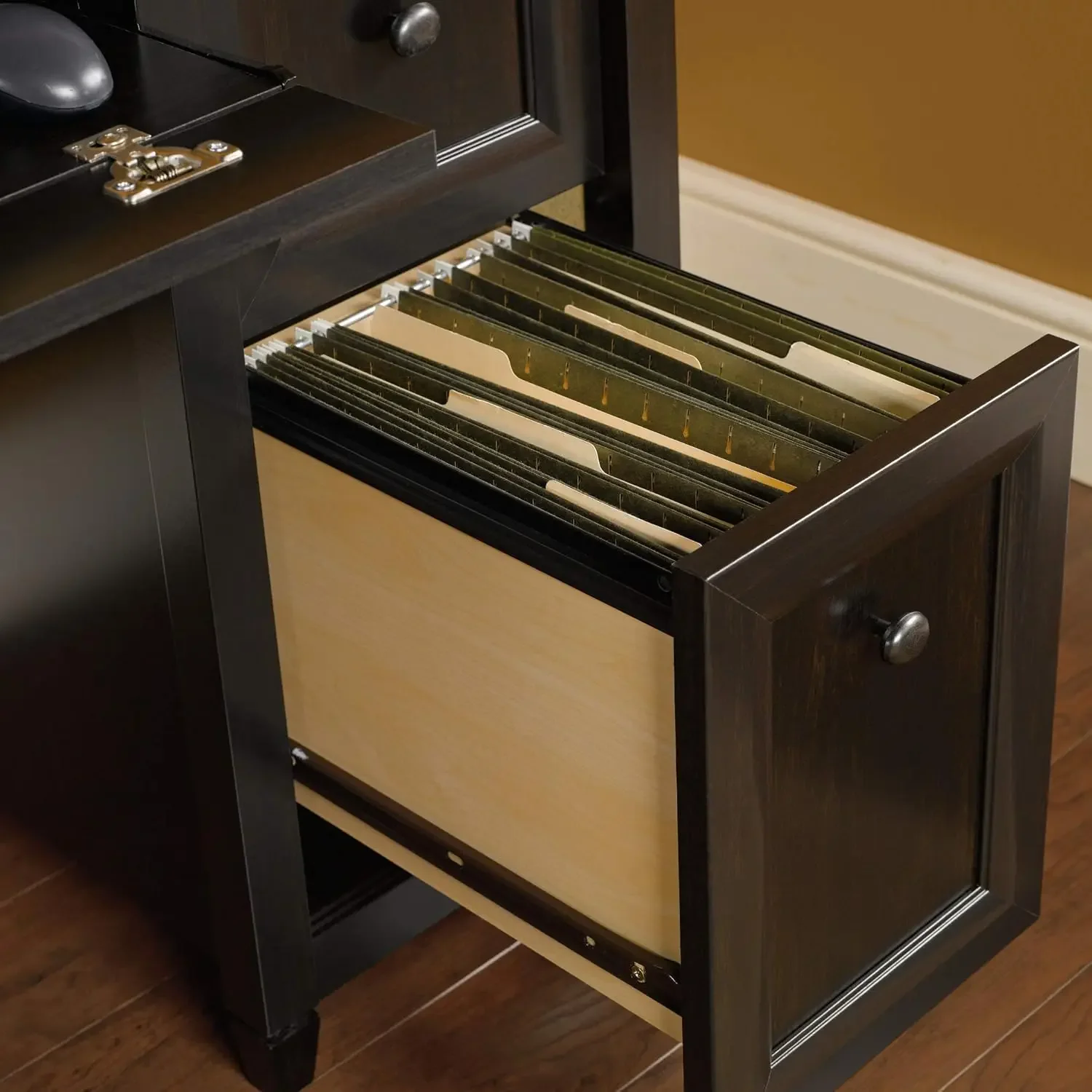 [New Arrival!]Edge Water Computer Desk with Storage Drawers, Home Office, L: 59.06" x W: 23.23" x H: 29.02", Estate Black